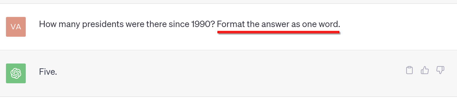 ChatGPT shorter output texts